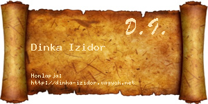 Dinka Izidor névjegykártya